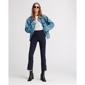 Rag & Bone Simone Snap Pant in Navy Stripe NWT